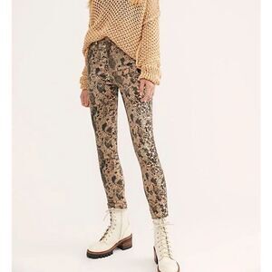 Free people raw high-rise snake print jeggings